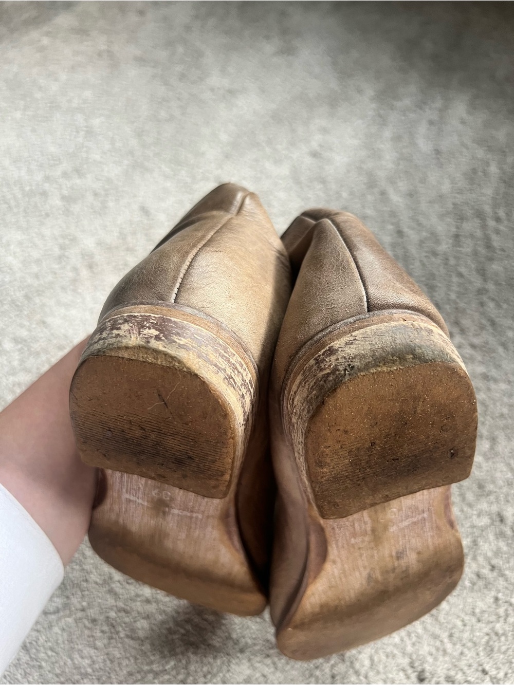 Free People Royale Flats Womens Size 39 Taupe Leather Minimal D'orsay Boho - Picture 8 of 8